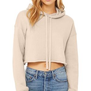 Bella Canvas Women's Beige Cropped Hoodie
